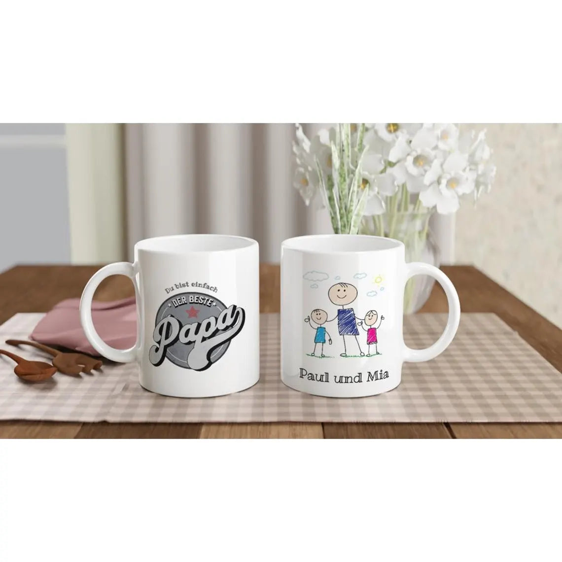 Personalisierte Tasse 'Bester PAPA' - Eigenes Bild und Text möglich! Perfektes Geschenk für Vatertag & Geburtstag