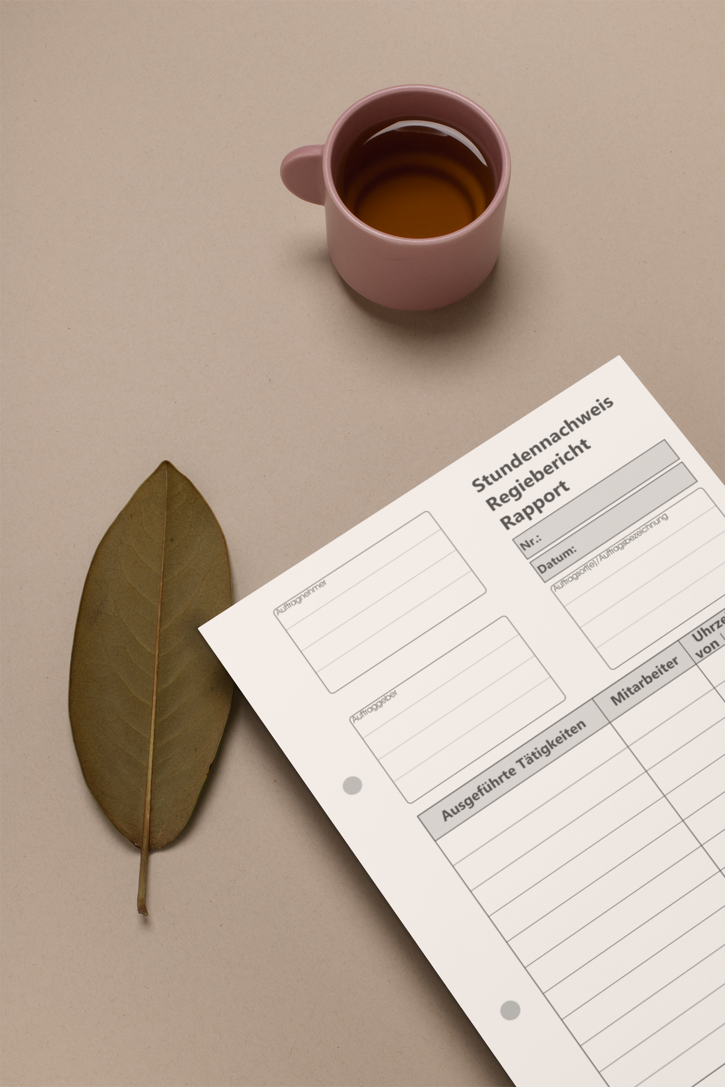 Block Stundennachweis-Regiebericht - Rapport DIN A5, 2-fach selbstdurchschreibend,2x50 Blatt weiß/grün - gelocht (22432)