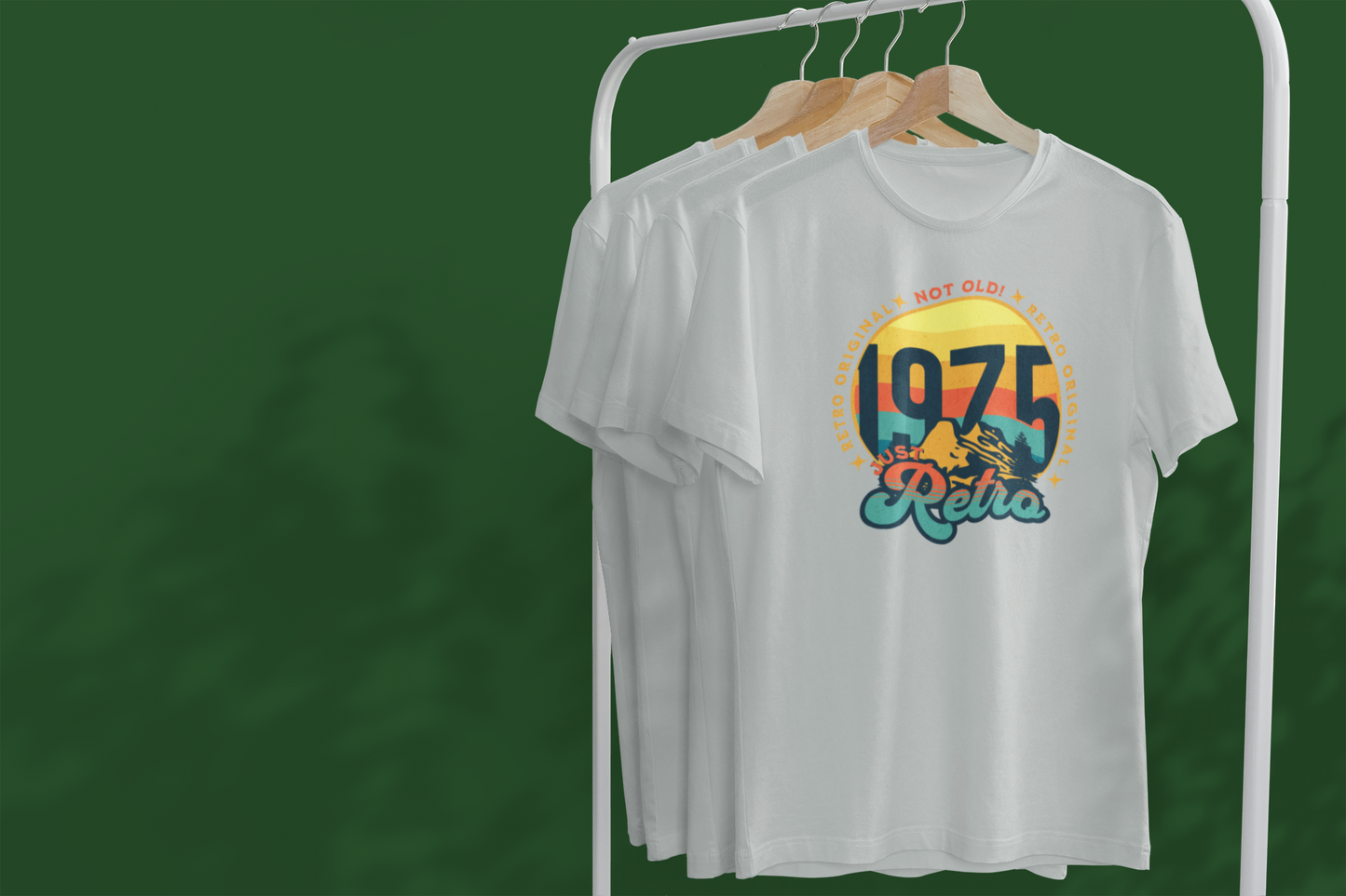 Geschenk zum 50. Geburtstag, Trend Shirt "Not old! Just Retro" 1975, Geburtstagsgeschenk für Jahrgang 1975 im retro style