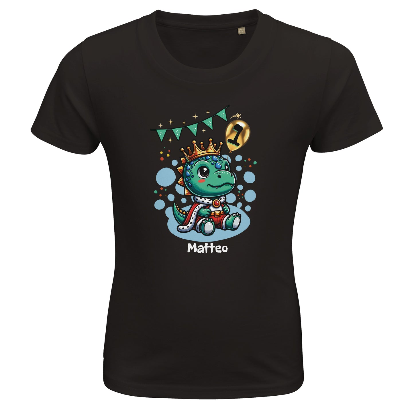 Personalisierbares Dino Geburtstag T-Shirt mit Alter und Namen des Kindes | Kindershirt für 1-6 Jahre | Trendige Farbauswahl