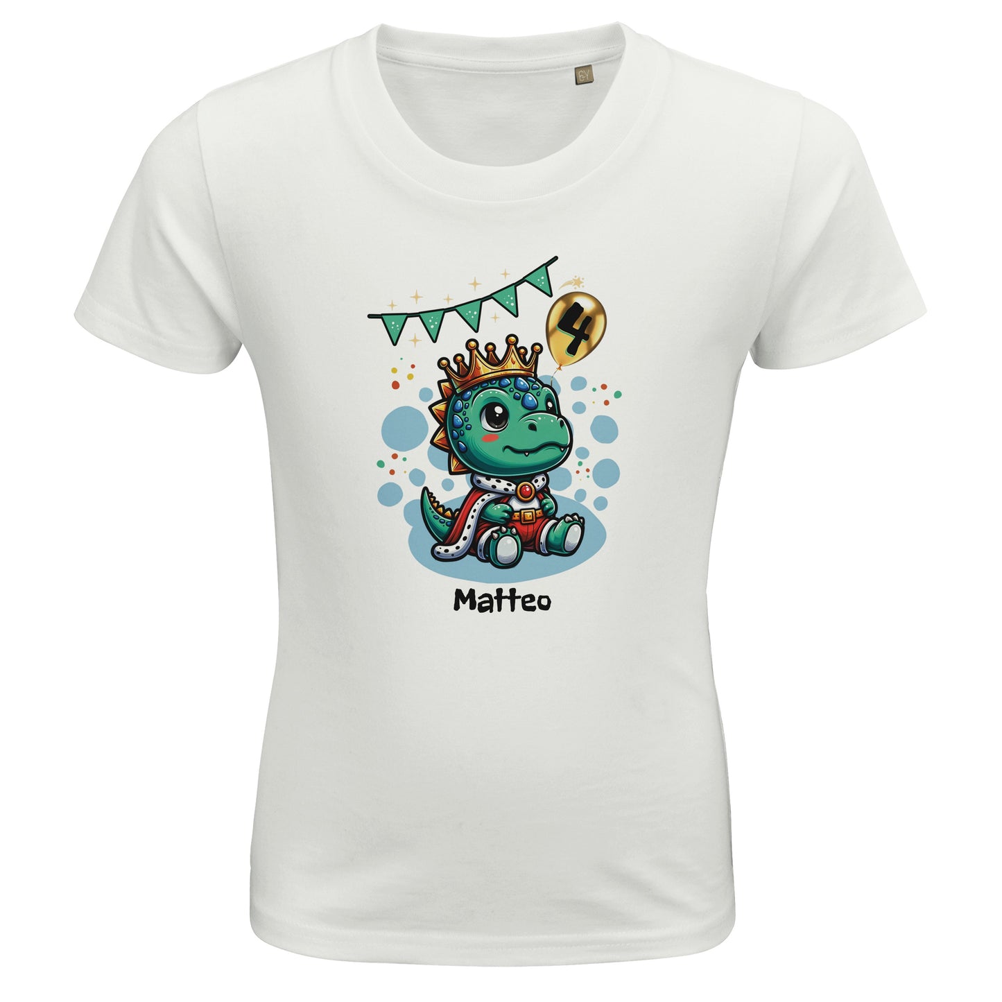 Personalisierbares Dino Geburtstag T-Shirt mit Alter und Namen des Kindes | Kindershirt für 1-6 Jahre | Trendige Farbauswahl