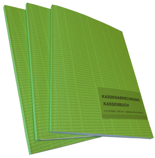 Kassenabrechnung Kassenbuch A4 2x50 Blatt SELBSTDURCHSCHREIBEND