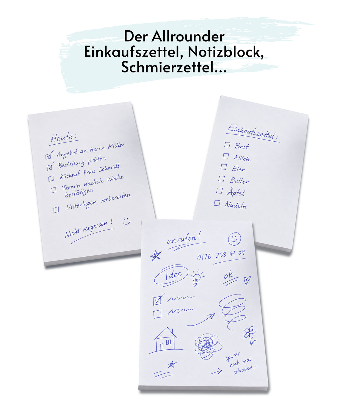 Notizblock blanko 100 Blatt, DIN A6, Qualitäts-Offset-Papier 80g/m² (22207)