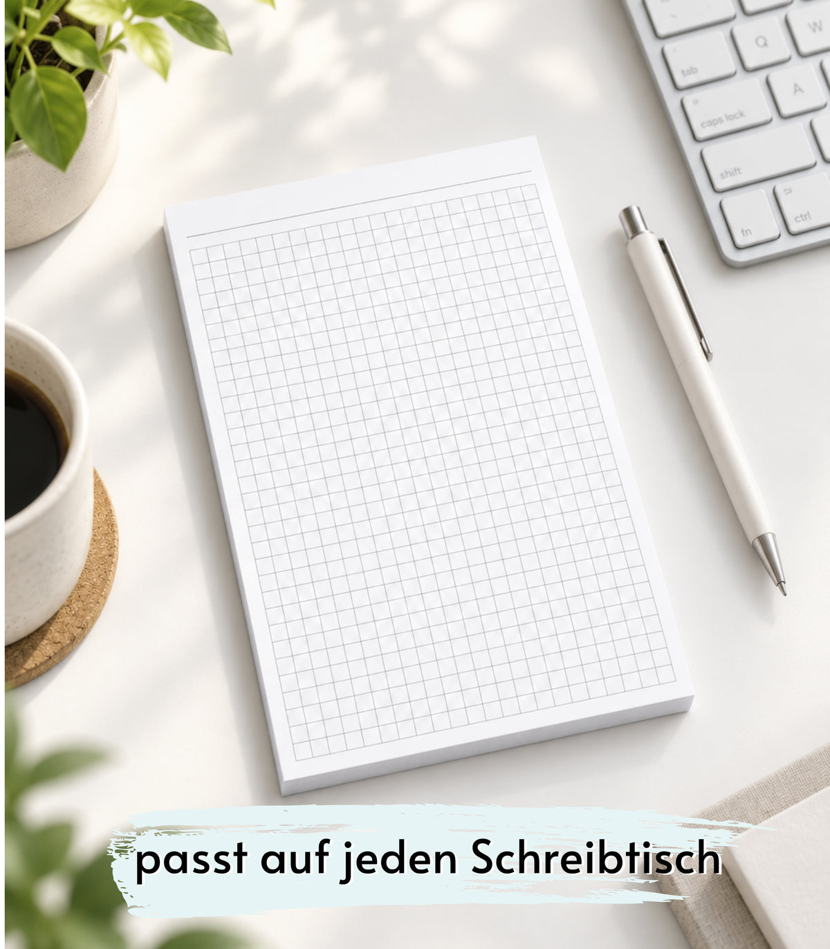 Notizblocks kariert in Grau - Notizen - 50 Blatt, DIN A5, Qualitäts-Offset-Papier 80g/m² (22209)