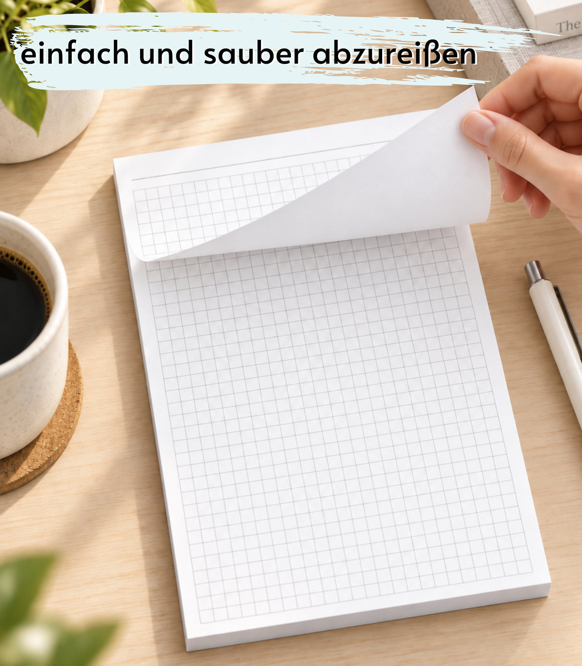 Notizblocks kariert in Grau - Notizen - 50 Blatt, DIN A5, Qualitäts-Offset-Papier 80g/m² (22209)