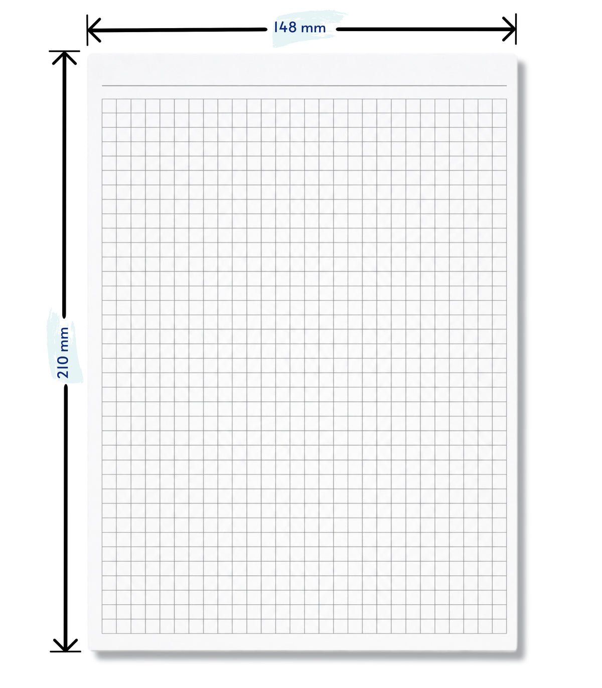 Notizblocks kariert in Grau - Notizen - 50 Blatt, DIN A5, Qualitäts-Offset-Papier 80g/m² (22209)