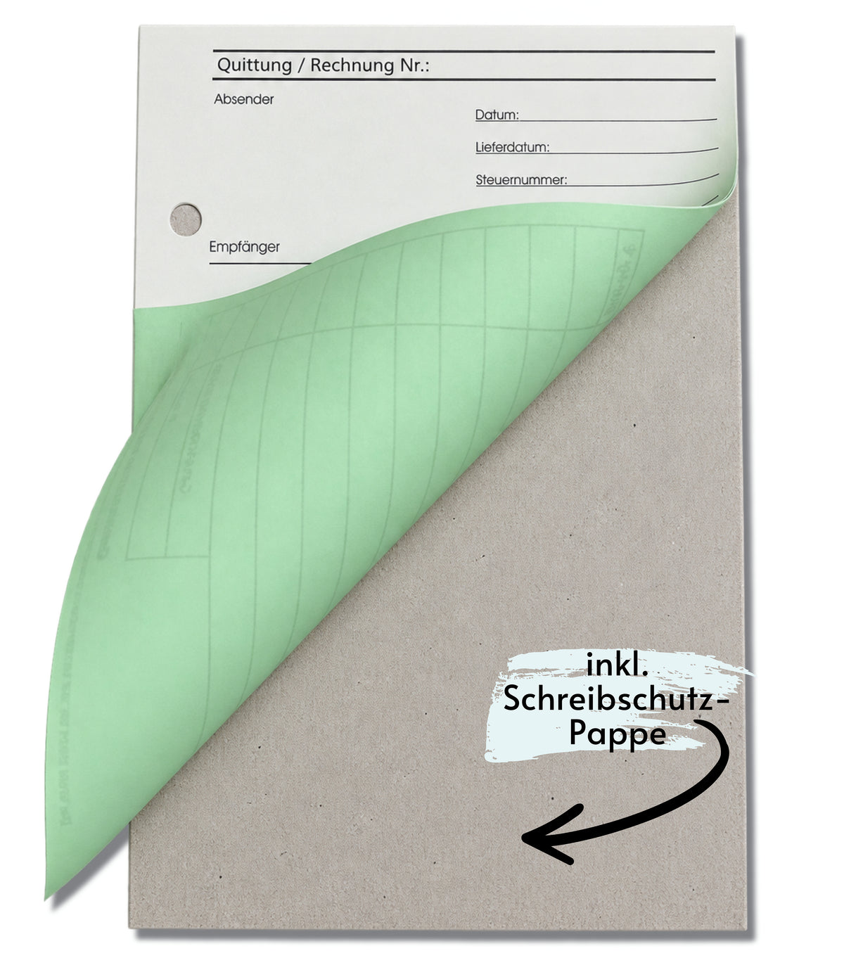 Block Rechnung / Quittung - Quittungsblock - 2 x 50 Blatt DIN A6 hoch - gelocht - SD -durchschreibend (22234)
