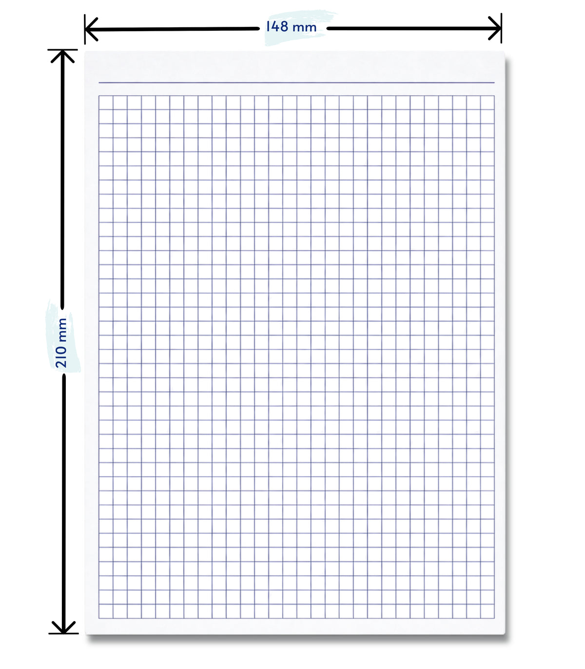 Notizblocks kariert in BLAU - Notizen - 50 Blatt, DIN A5, 50 Blatt, Qualitäts-Offset-Papier 80g/m² (22364)