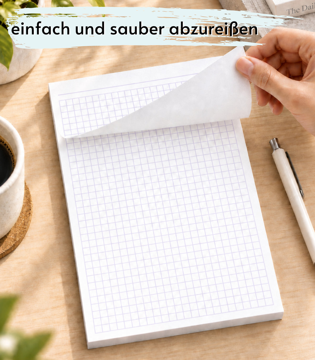 Notizblocks kariert in BLAU - Notizen - 50 Blatt, DIN A5, 50 Blatt, Qualitäts-Offset-Papier 80g/m² (22364)