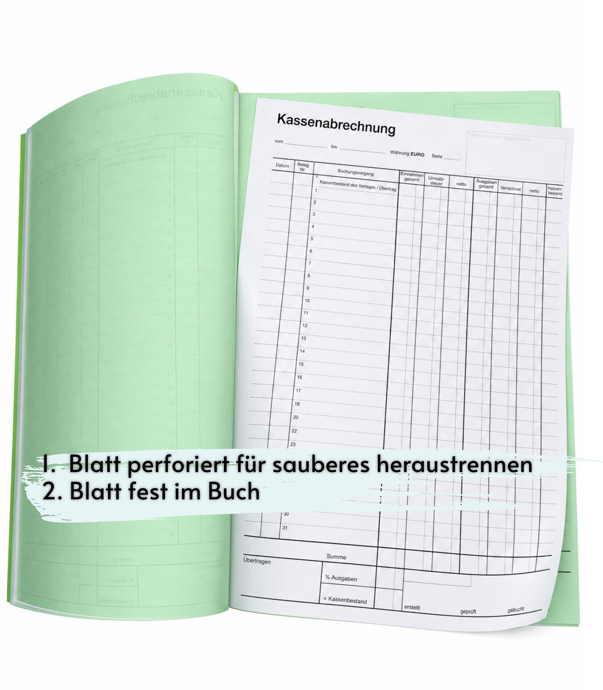 Kassenbuch A4 2x50 Blatt selbstdurchschreibend Kassenabrechnung