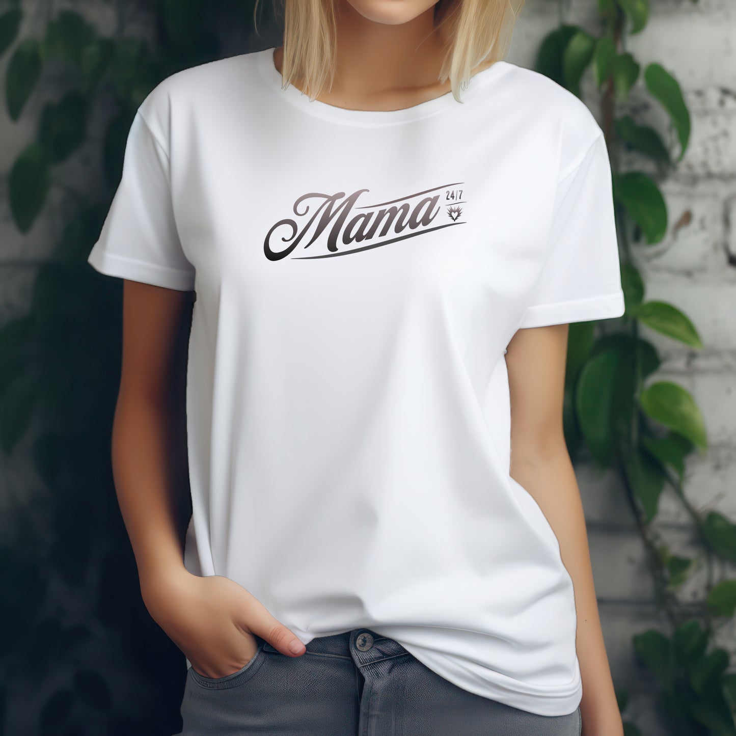 Mama 24/7 T-Shirt - Mit Herz gemacht für alle Mamas - Geschenk zum Muttertag!