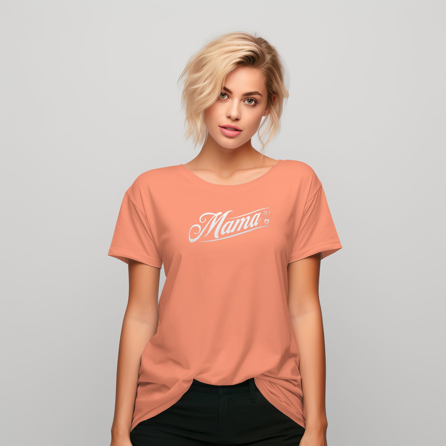 Mama 24/7 T-Shirt - Mit Herz gemacht für alle Mamas - Geschenk zum Muttertag!