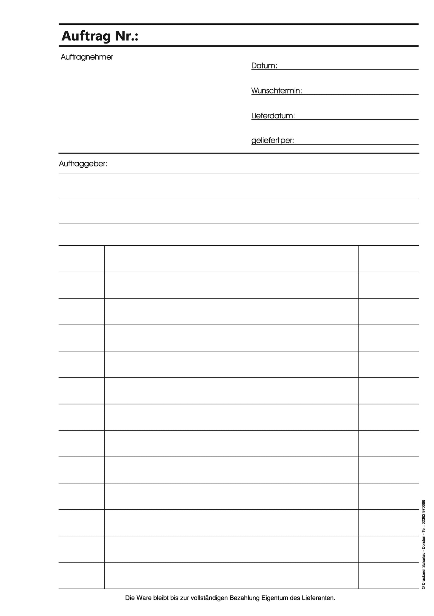 Auftragsblock Block Auftrag DIN A5, 2-fach selbstdurchschreibend, 2x50 Blatt weiß/grün - gelocht (22431)