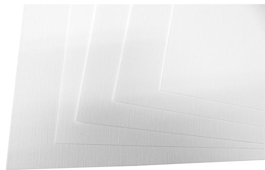 Deckblatt Leinenstruktur (BEIDSEITIG), Bastelkarton, verschiedene Mengen + Größen, weiß 246g/m²