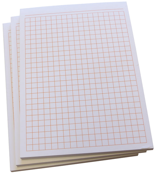 Notiz-Block kariert 5mm Kästchen - Notizen - 50 Blatt, DIN A6, Qualitäts-Offset-Papier 80g/m² -Orange (22387)