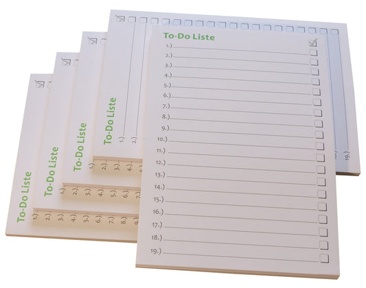 To-Do Liste - Notizblock für bessere Organisation und mehr Zeit - 50 Blatt, 12 x 16,8 cm, Schwarz/Grün bedruckt (22338)