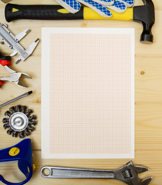Block Millimeterpapier, DIN A4, 80 g/m2, 50 Blatt, 1 mm Raster, orange (22747)