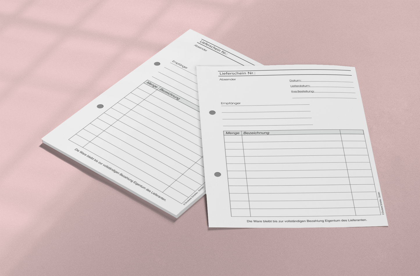Lieferscheinblock Block Lieferschein DIN A5, 2-fach selbstdurchschreibend,2x50 Blatt weiß/grün - gelocht (22430)