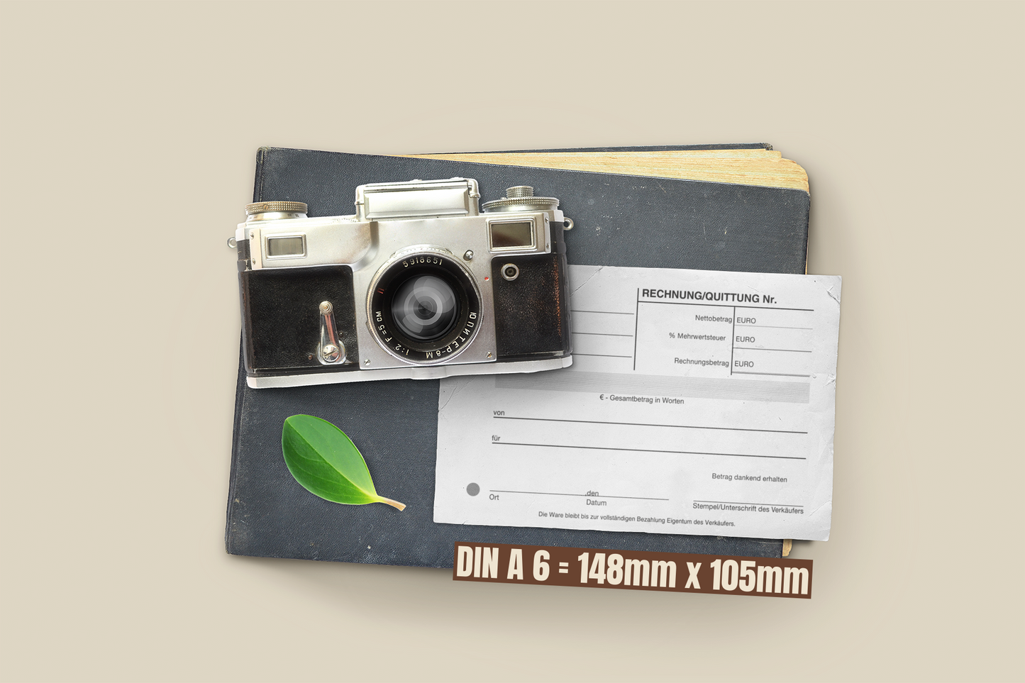 Block Quittung Rechnung - Quittungsblock - 2 x 50 Blatt DIN A6 - gelocht - SD -durchschreibend (22233)